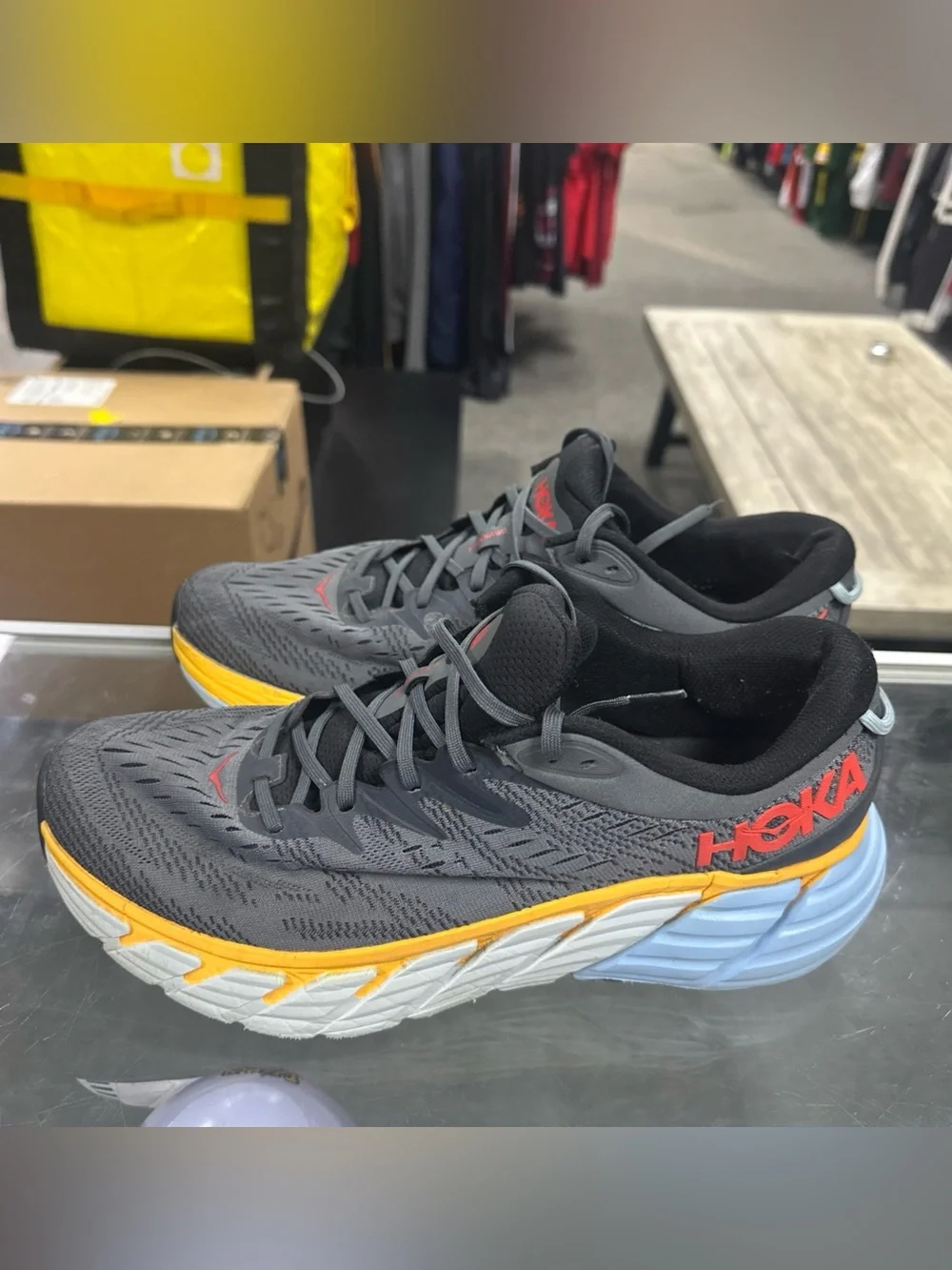 Size 13D - Hoka One One Gaviota 4 Gray Running Training Shoes Athletic Outdoors